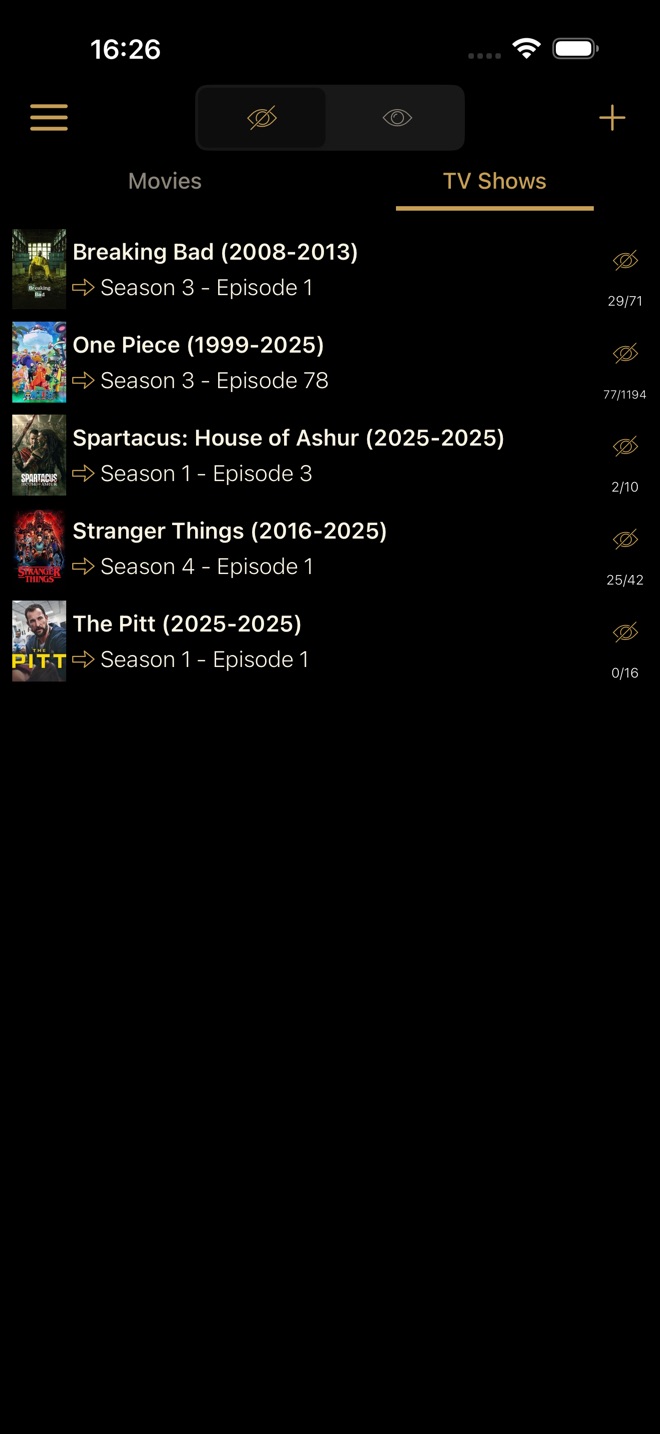 Watched TV: Films et Séries - capture iPhone 2