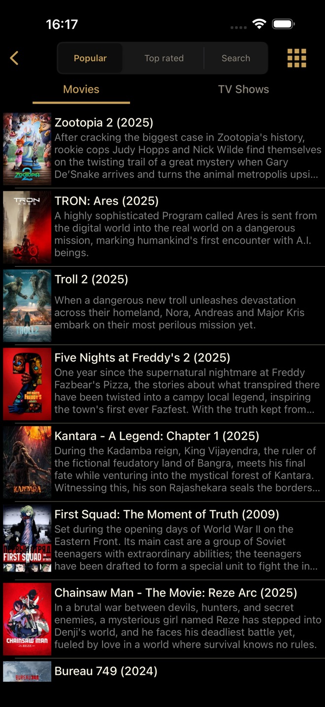 Watched TV: Films et Séries - capture iPhone 5