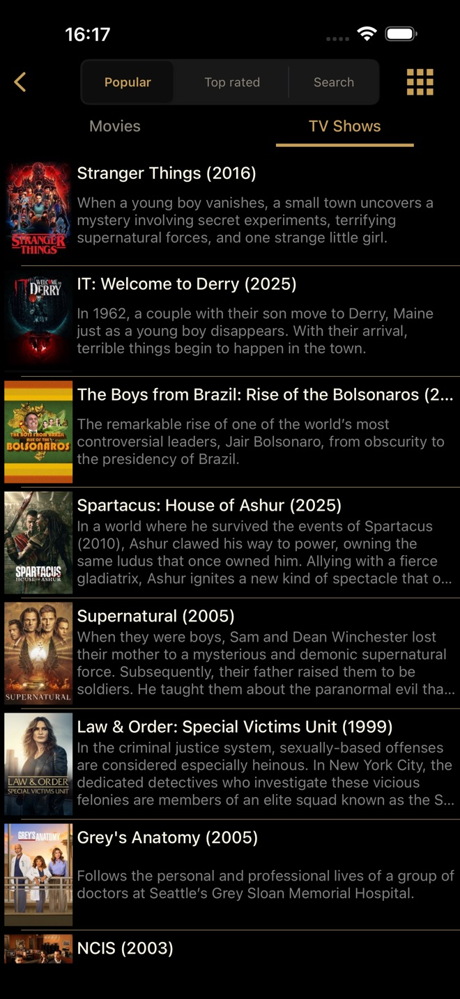 Watched TV: Films et Séries - capture iPhone 6