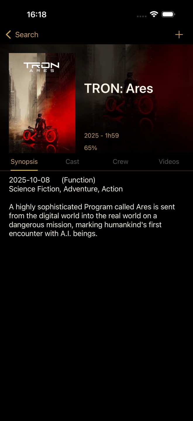 Watched TV: Films et Séries - capture iPhone 7