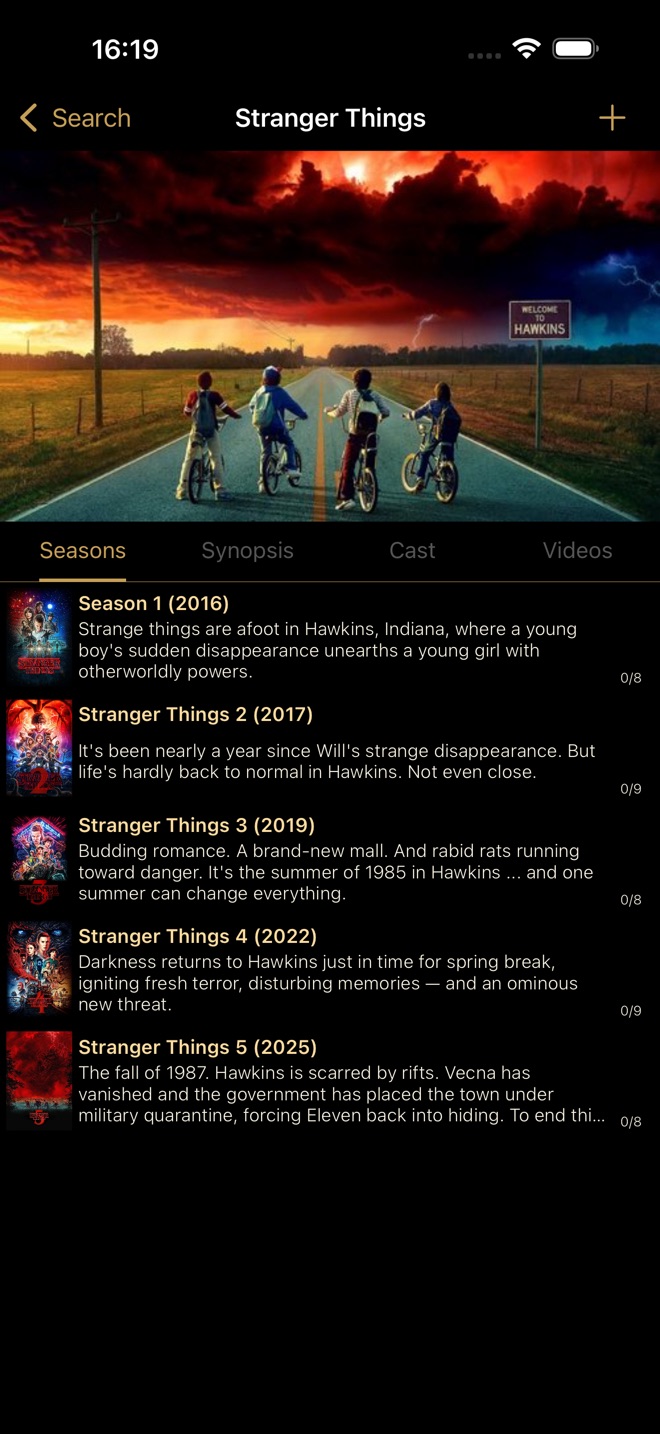 Watched TV: Films et Séries - capture iPhone 8